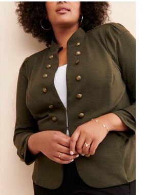 ModCloth Olive Green Military-Style Jacket